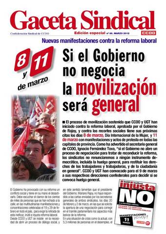 Portada Gaceta Sindical n86