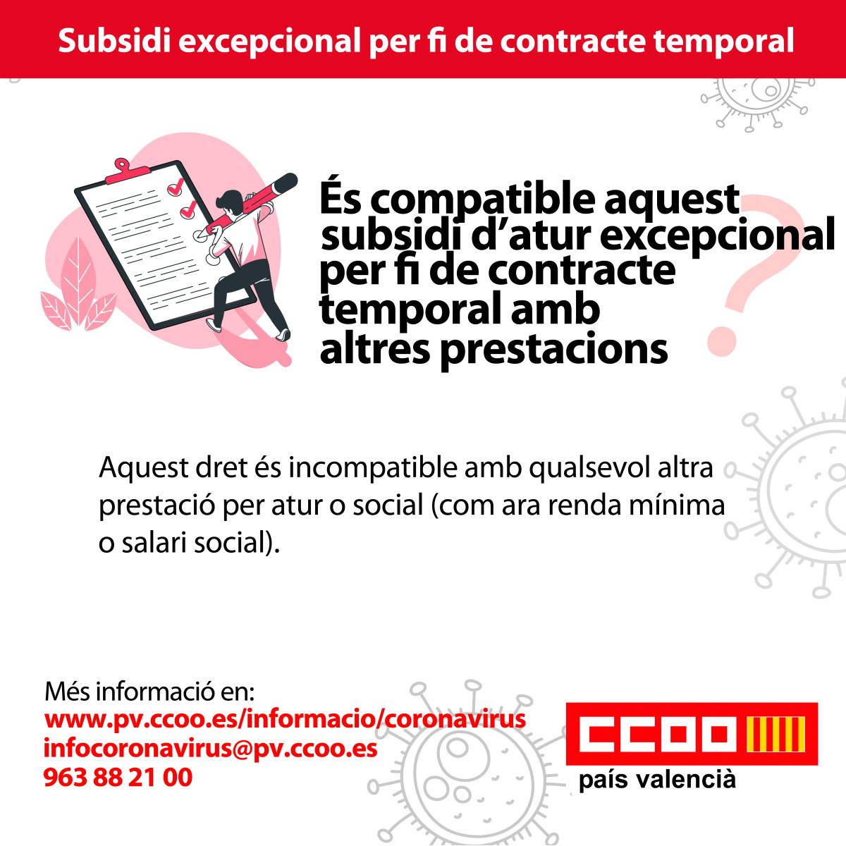 Subsidi excepcional per fi de contracte temporal.