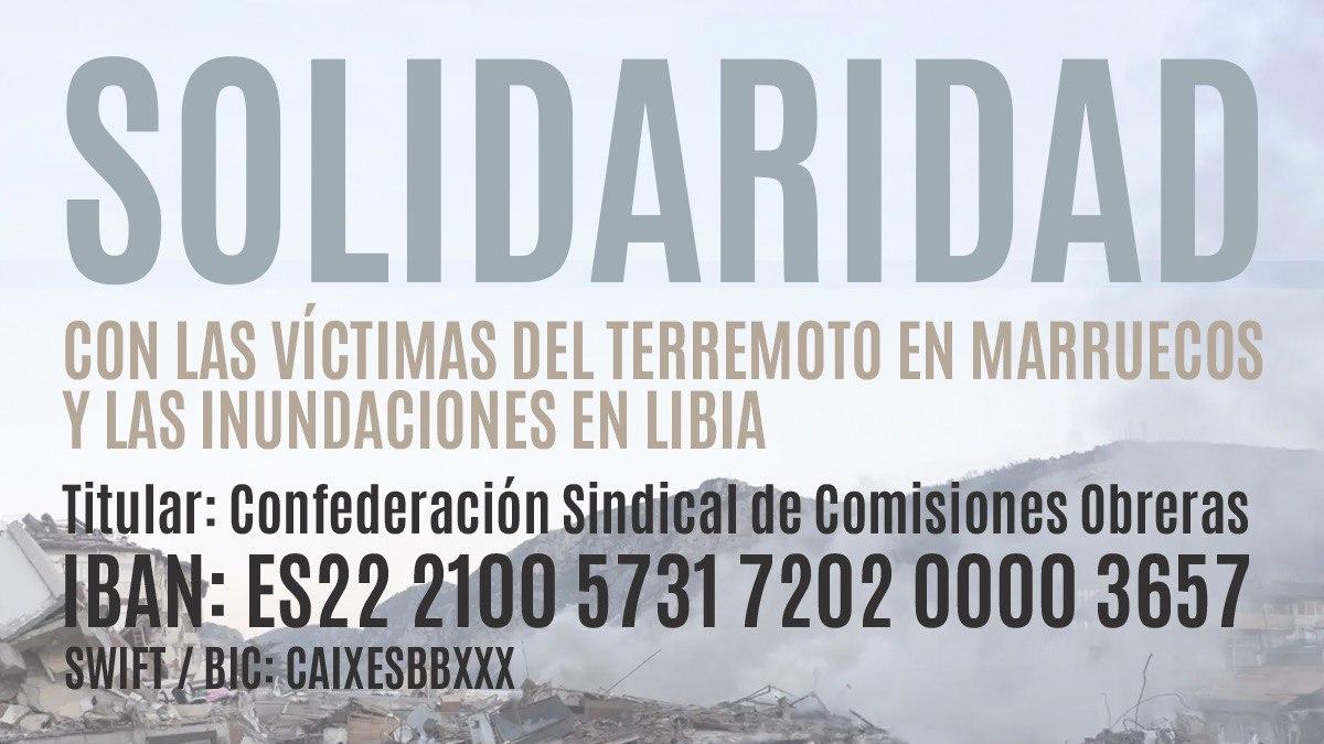 Solidaridad con las víctimas del terremoto en Marruecos y las inundaciones en Libia