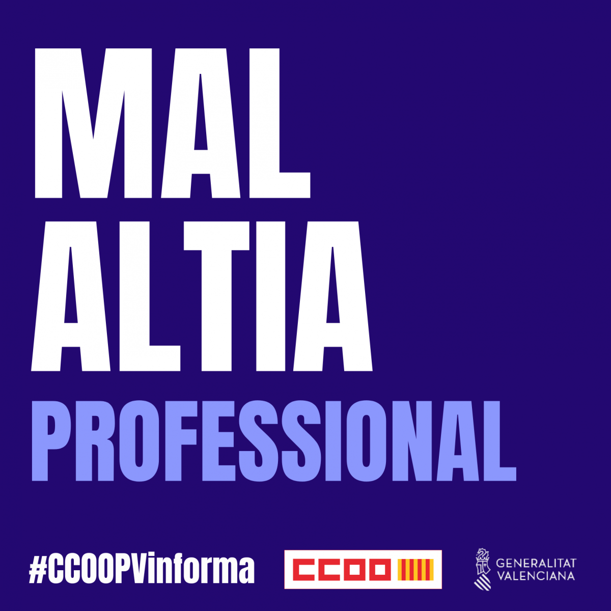 Portada del fullet 'Malatia professional'