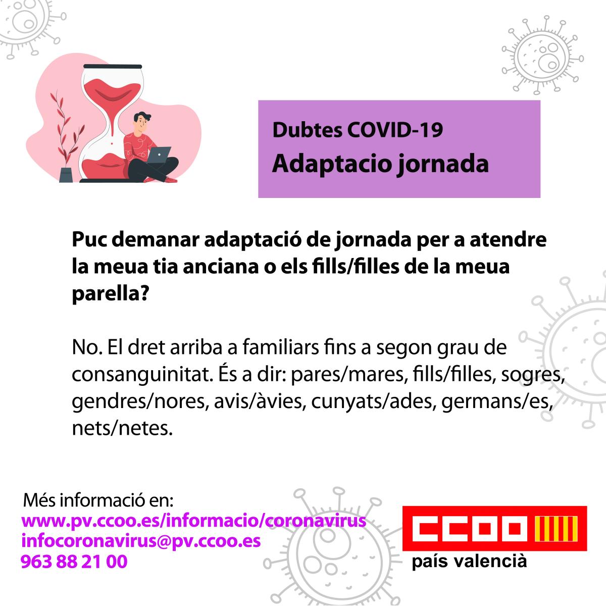 Dubtes COVID-19. Adaptaci de jornada.