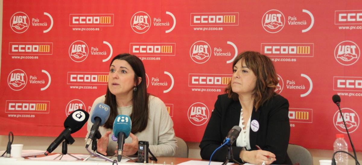 Cloti Iborra CCOO PV i Pilar Mora UGT-PV