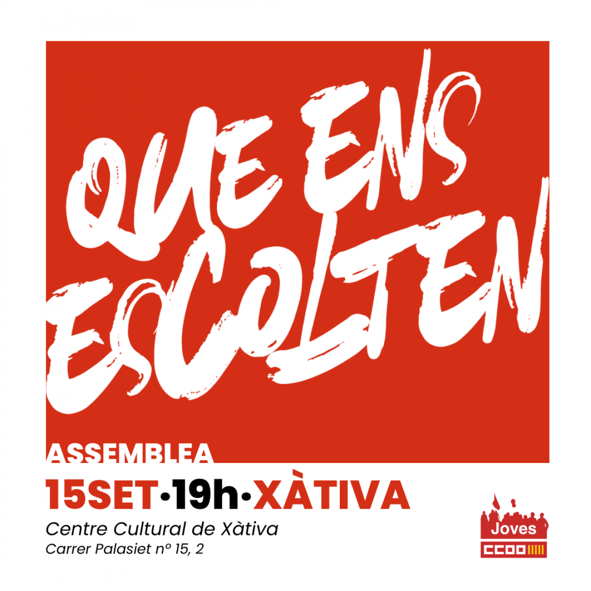 Cartell assemblea joves Xtiva