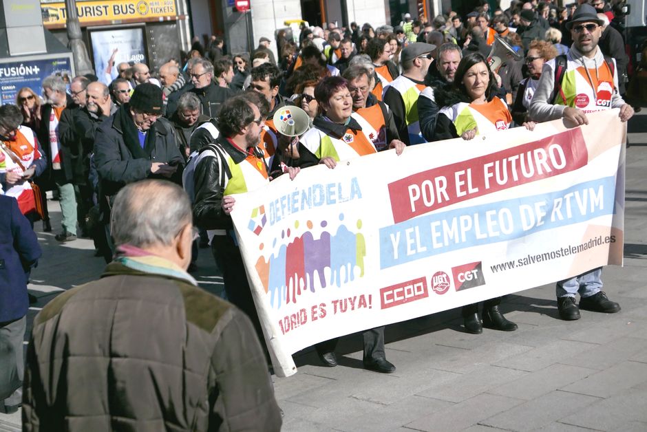 La plantilla de Telemadrid se manifiesta tras cumplirse tres aos del ERE