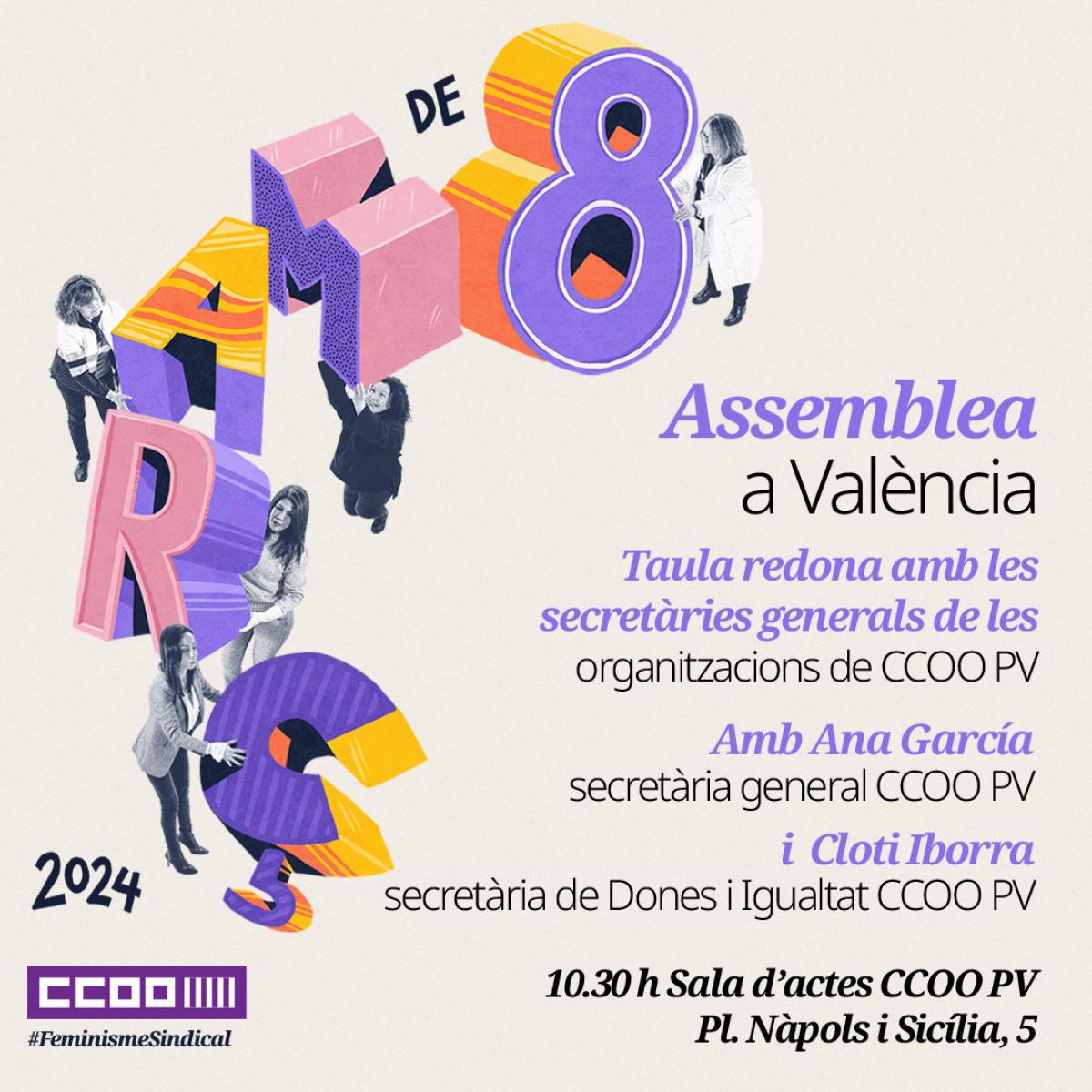 Cartell assemblea 8M 2024 a Valncia