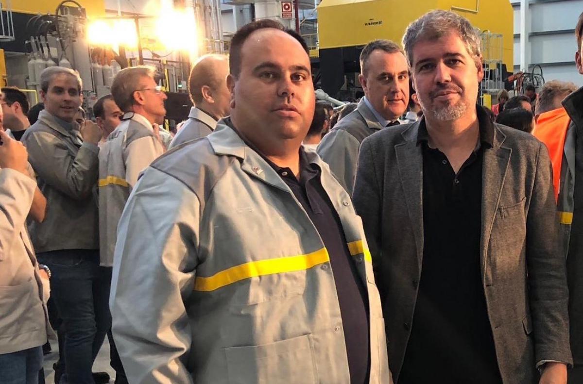 El Secretario general de la seccin sindical de CCOO con Unai Sordo