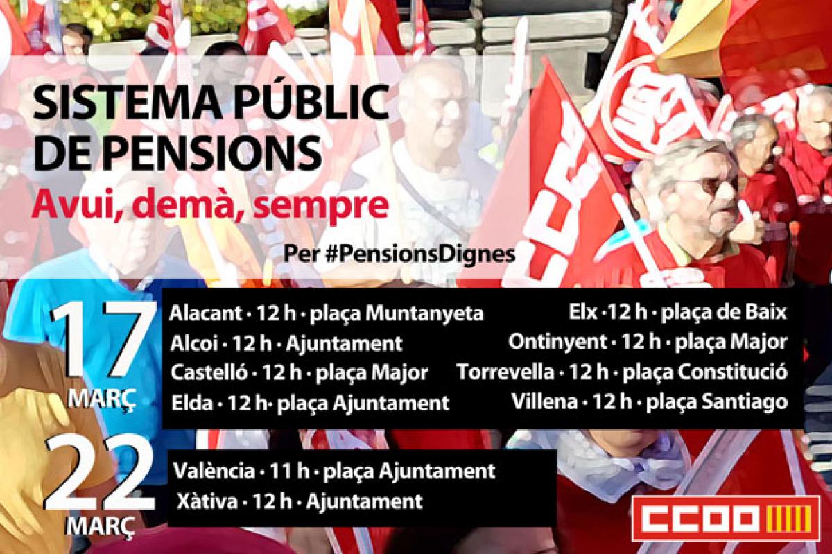 Mobilitzacions per unes pensions dignes.