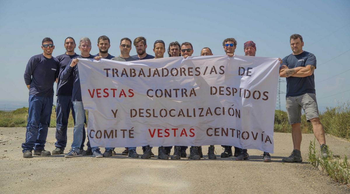 Movilizacin contra la deslocalizacin en Vestas. Foto de 2018
