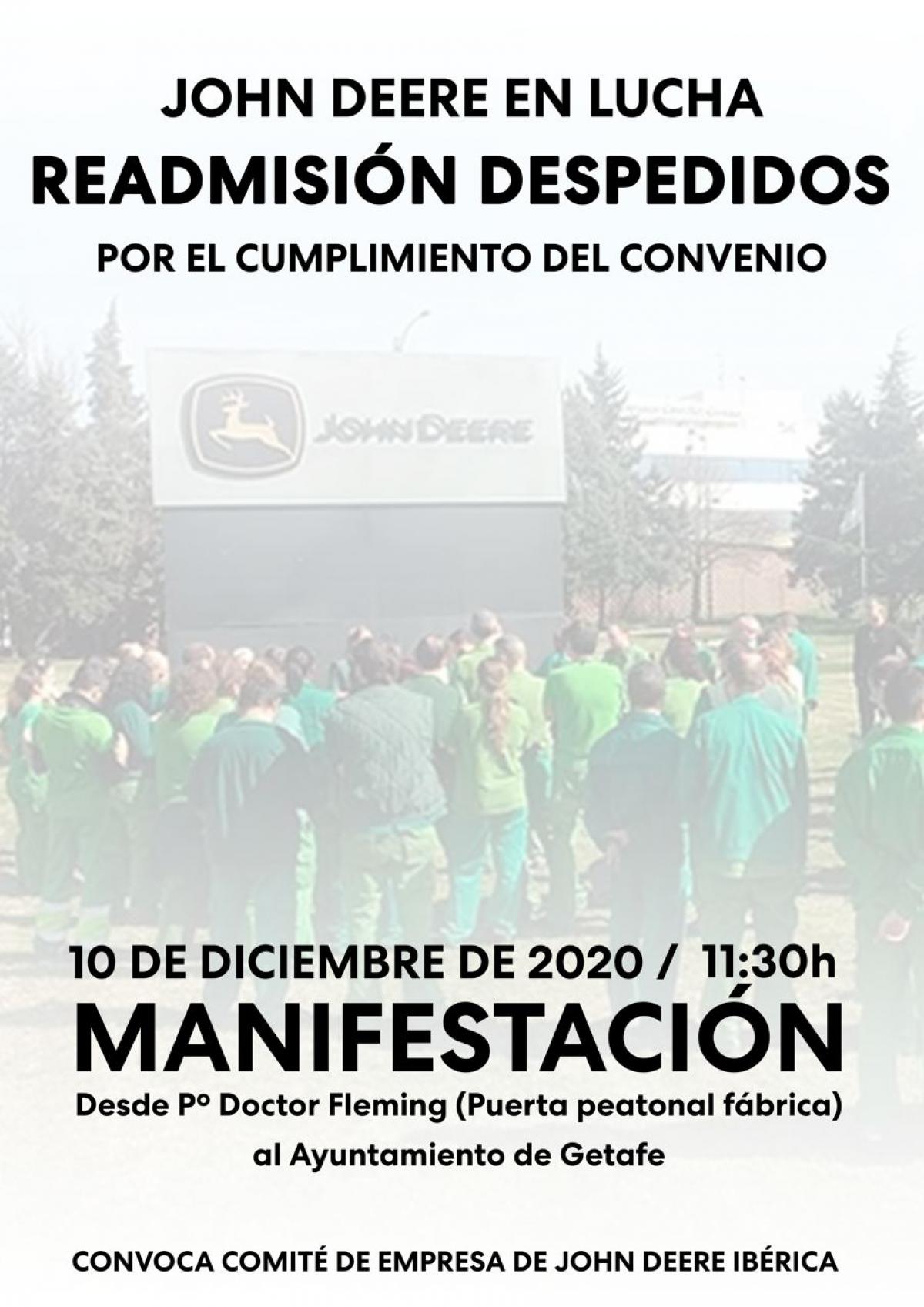 Cartel manifestacin  John Deere