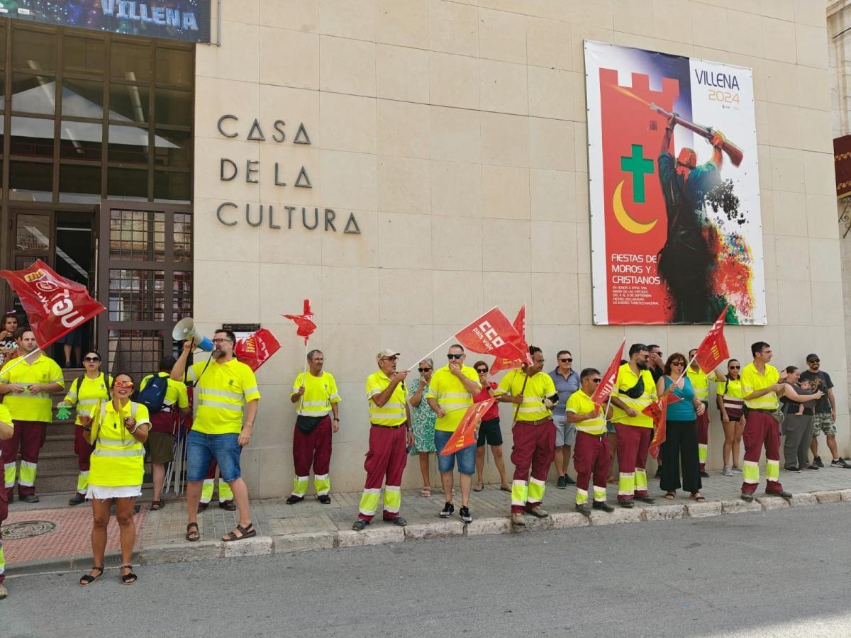 Protesta del personal en una concentracin de 2024.