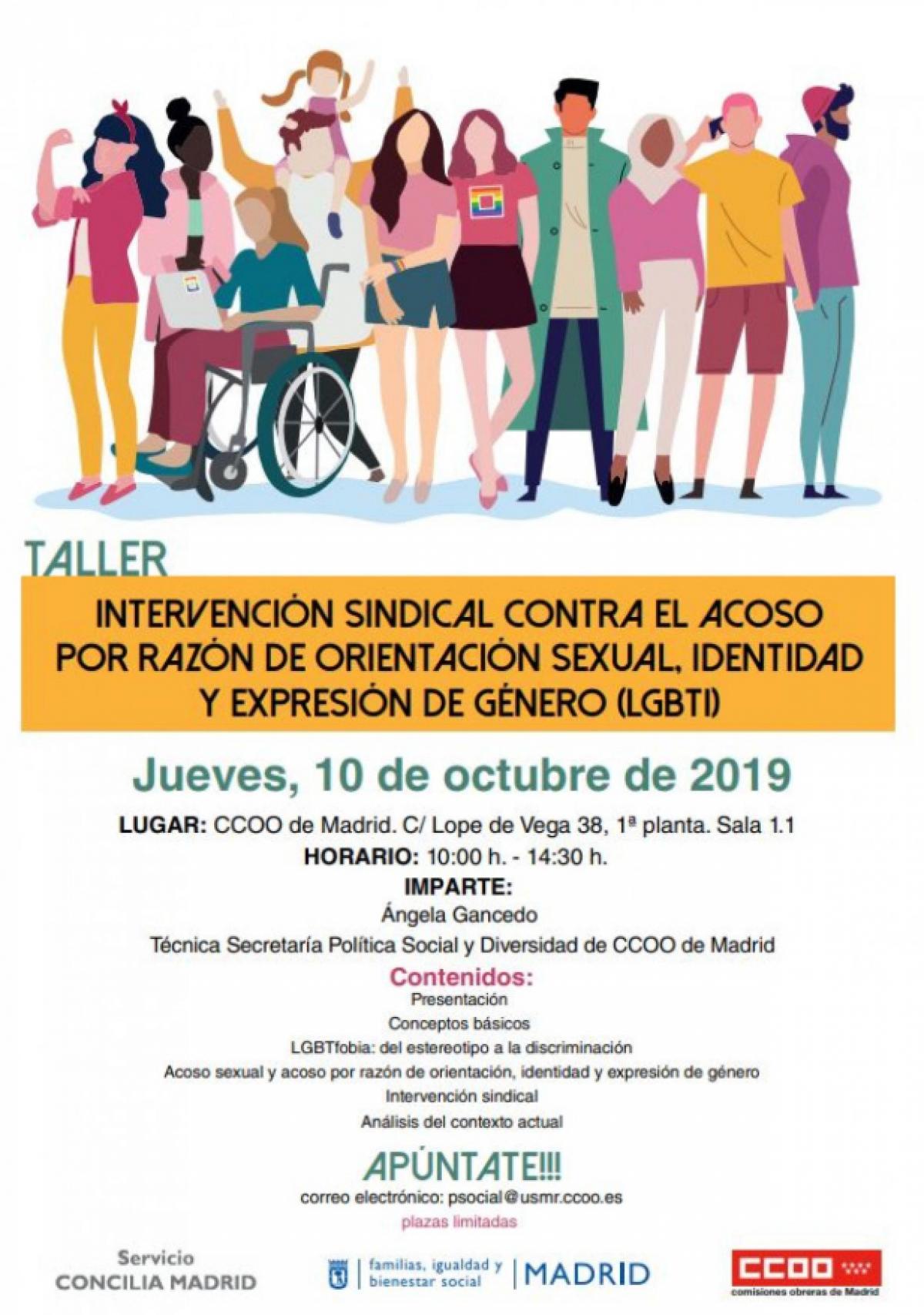 Taller de intervencin sindical contra el acoso por razn de orientacin sexual, identidad y expresin de gnero (LGBTI)