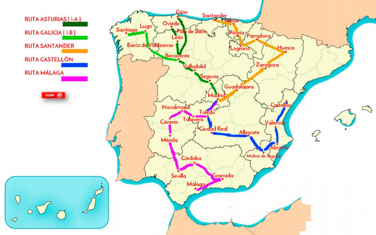 Las marchas por pensiones dignas siguen su ruta hacia Madrid