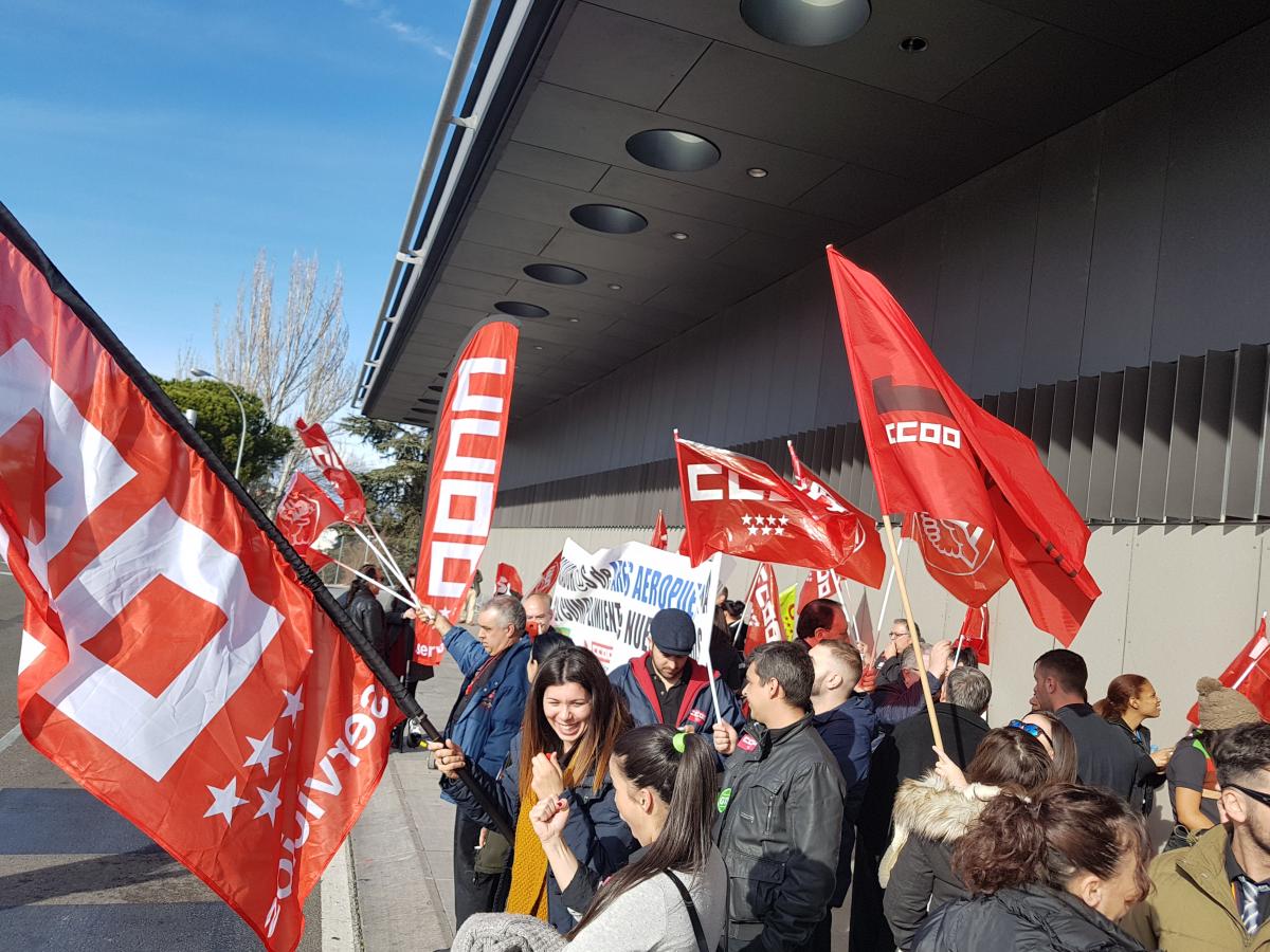 Huelga en la hostelera de Madrid-Barajas