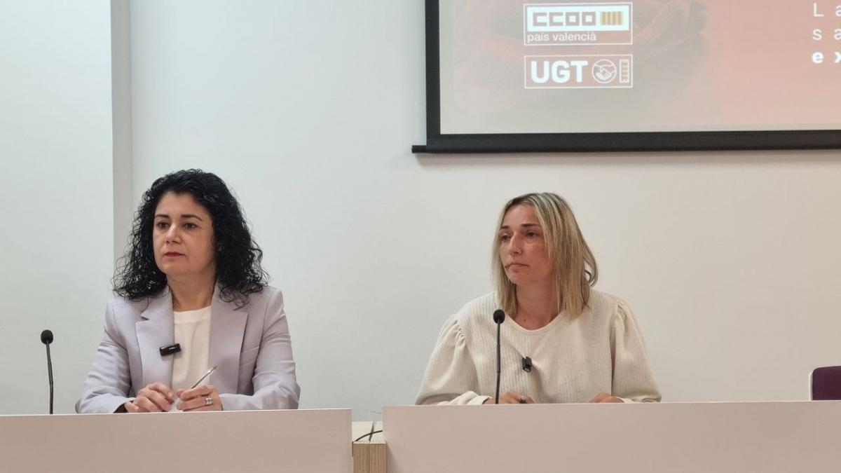 La secretaria general de CCOO PV, Ana Garca, y la secretaria de Salud Laboral de CCOO PV, Nuria Lzaro.