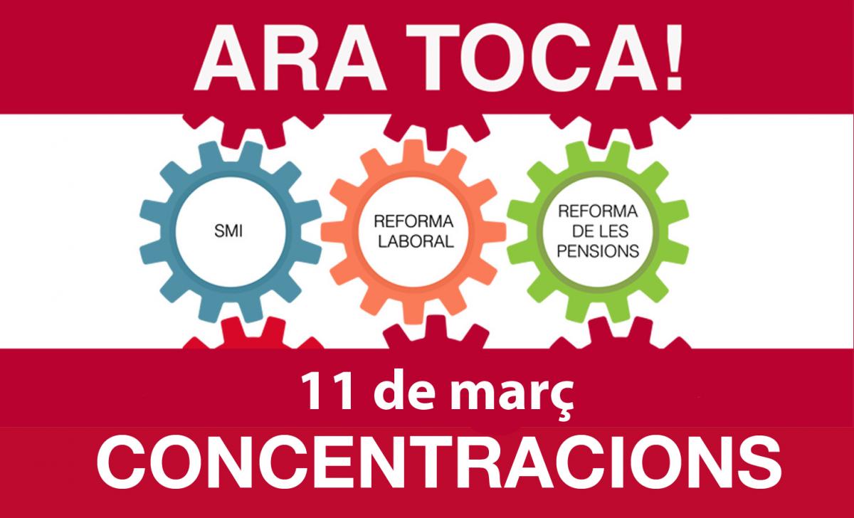 Ara Toca! 11 de mar, concentracions.