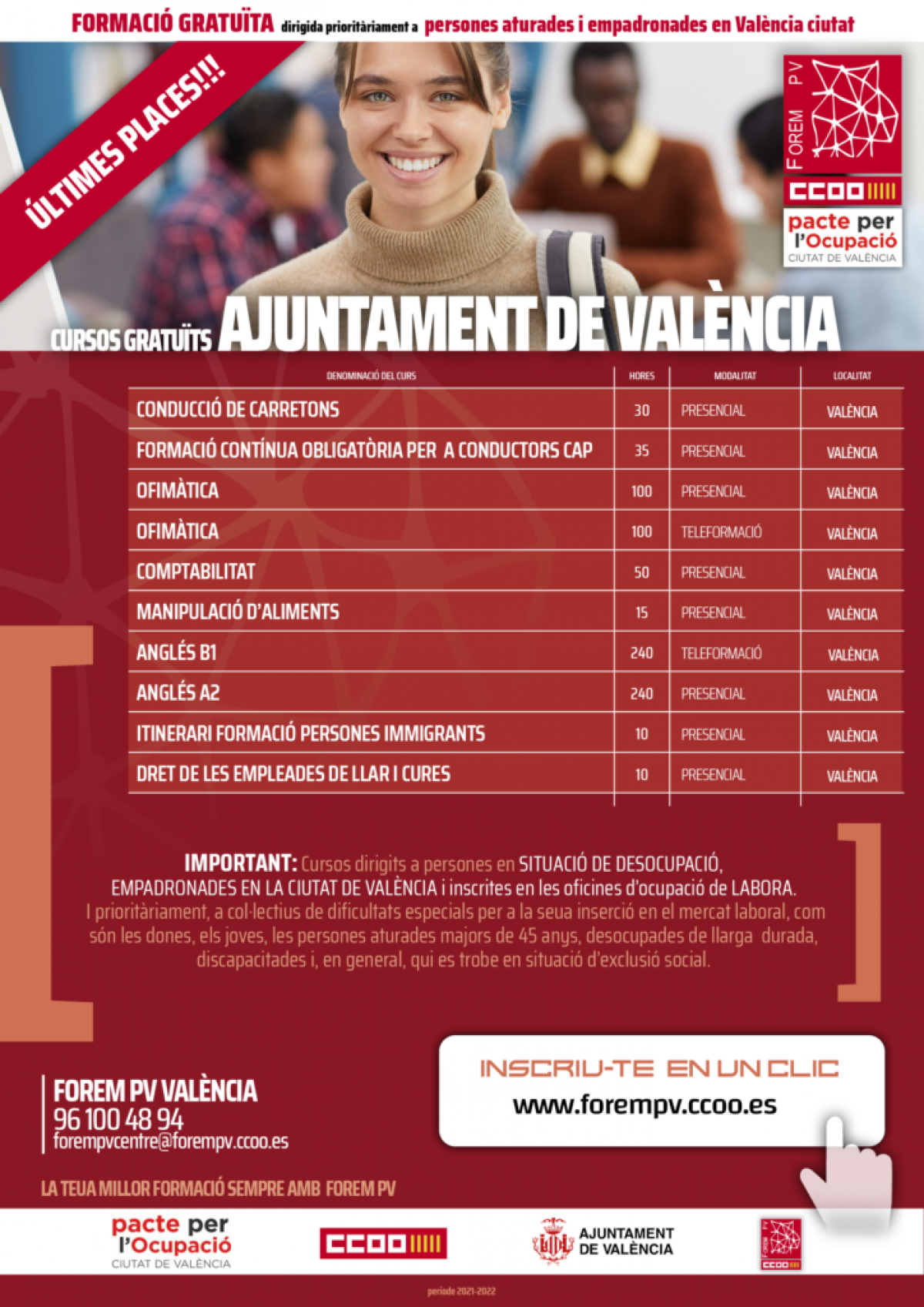 Cursos Pacte Ocupaci Valncia