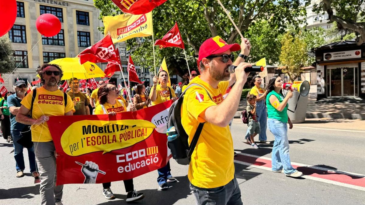 Manifestació en el marc de la vaga indefinida de docents