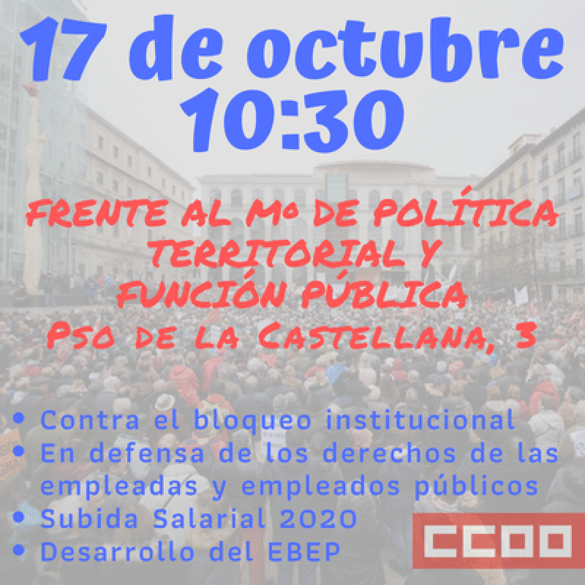 Concentracin frente al Ministerio de Poltica Territorial y rea Pblica