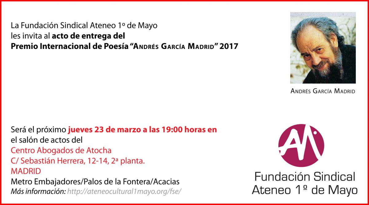 Entrega de los premios de poesa Andrs Garca Madrid