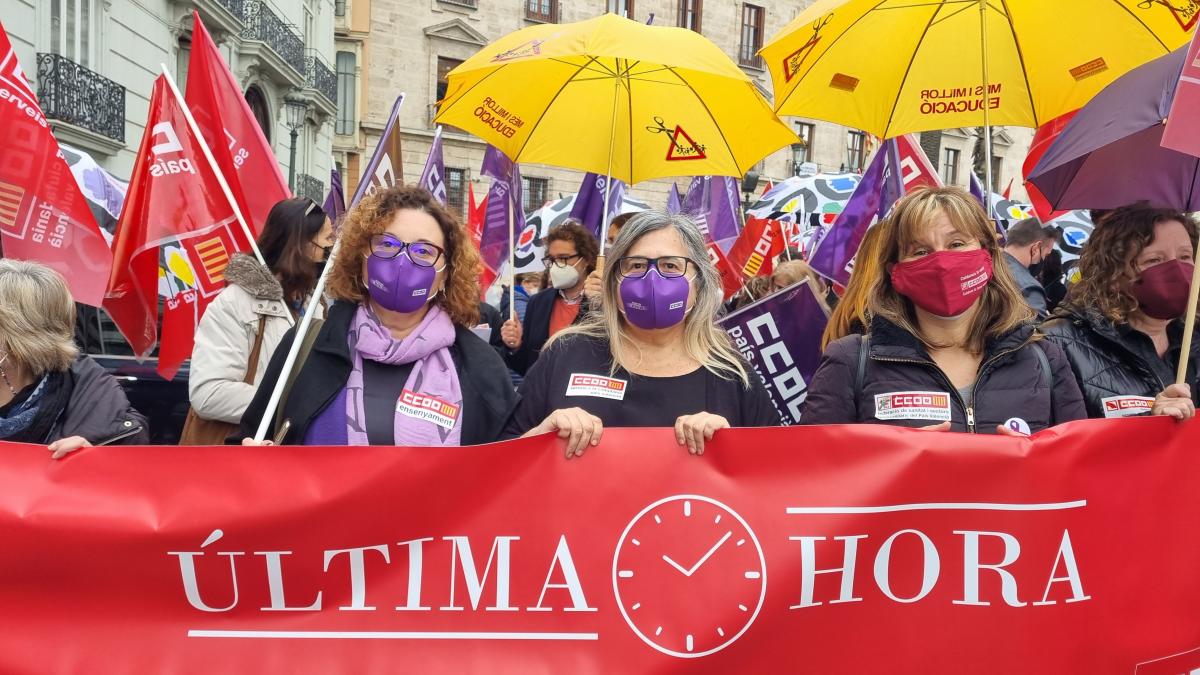 Las secretarias generales de las federaciones de Educacin, Servicios a la Ciudadana y Sanidad de CCOO PV