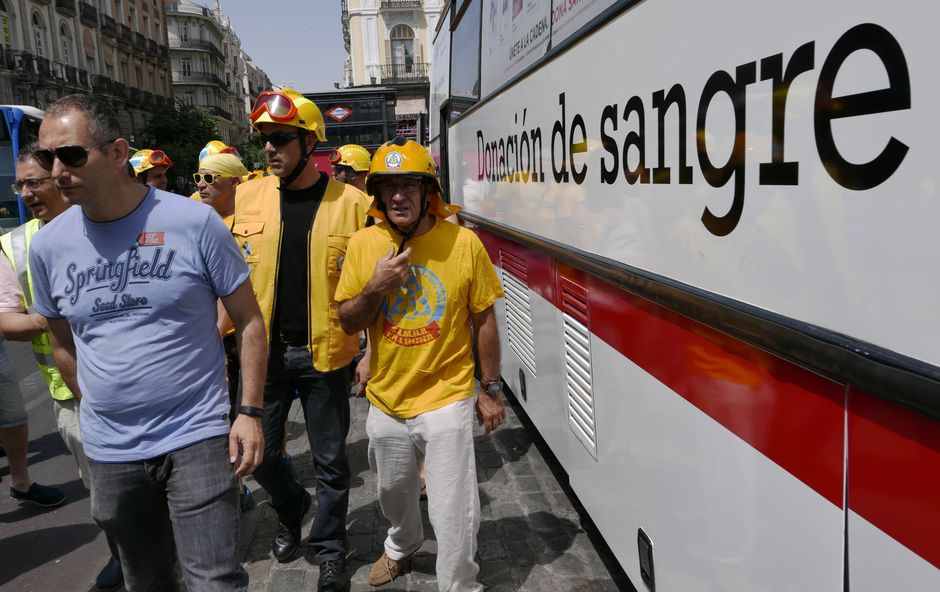 Donacin masiva de sangre del personal del Samur