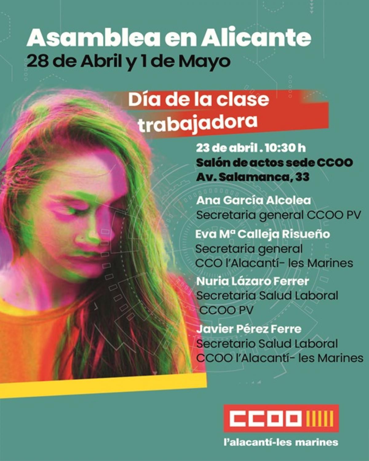 Cartell anunciador Assemblea Primer de Maig.