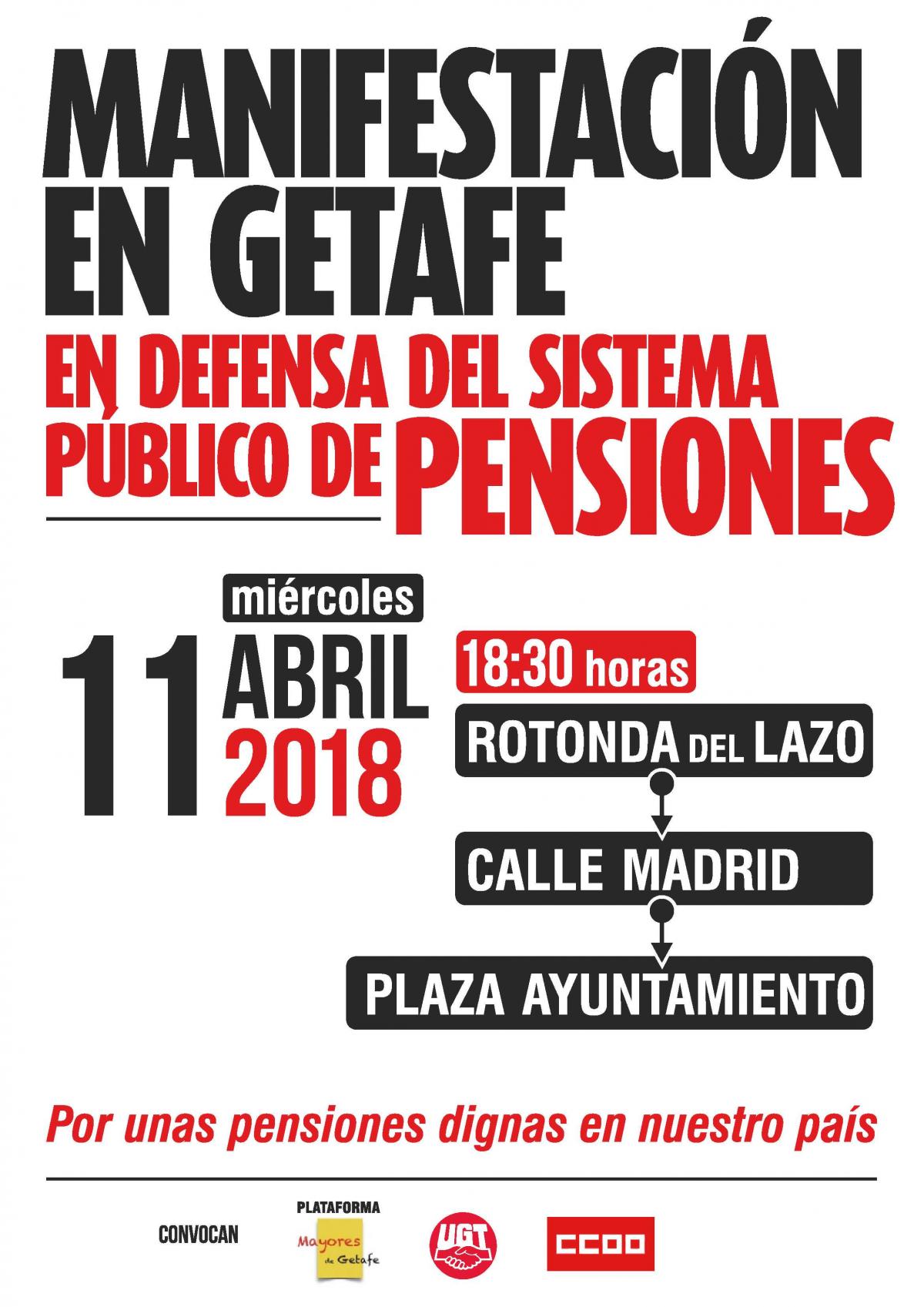 manifestacin pensiones Getafe