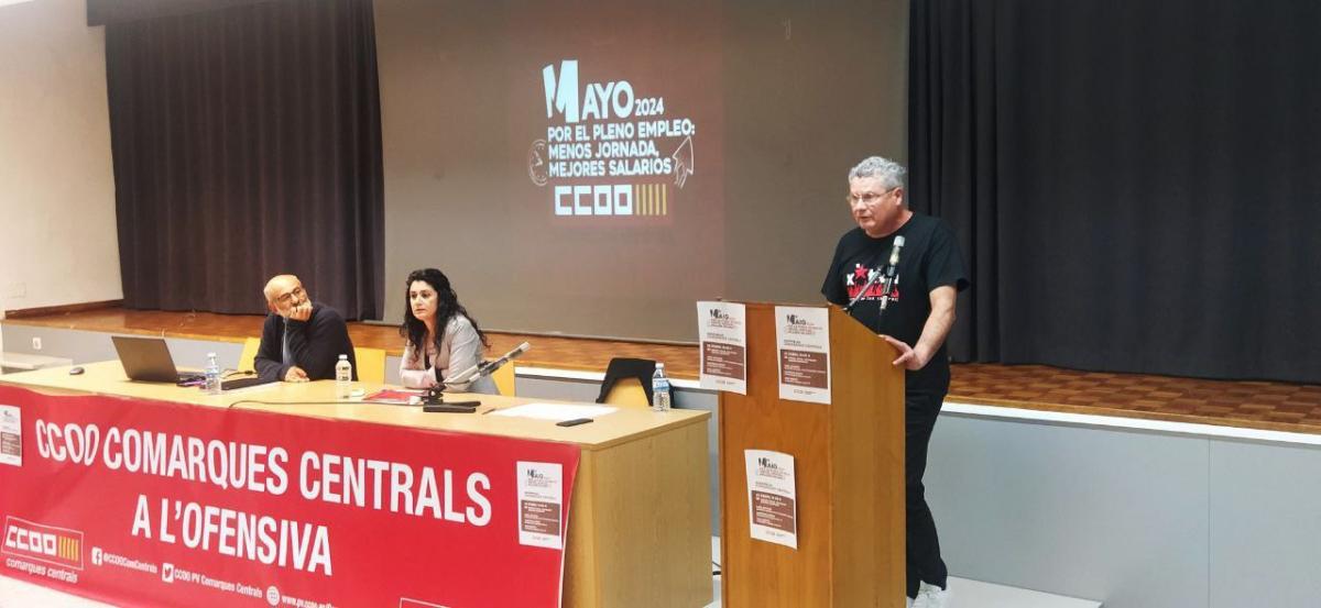 Ral Alcocel, durant la seua intervenci a l'assemblea de CCOO Comarques Centrals.