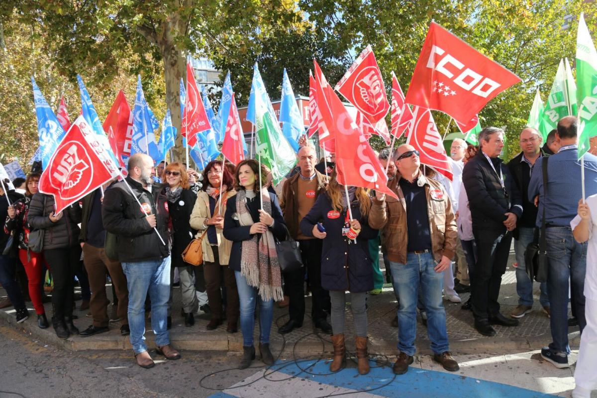 Concentracin frente al Hospital Clnico San Carlos
