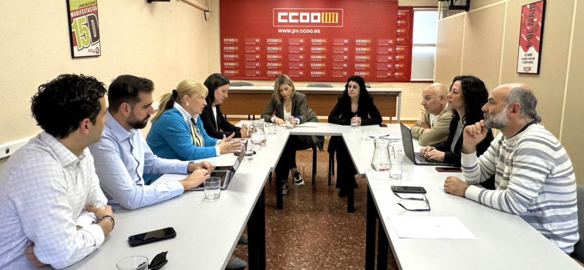 Reuni representants de CCOO PV i del PSPV.