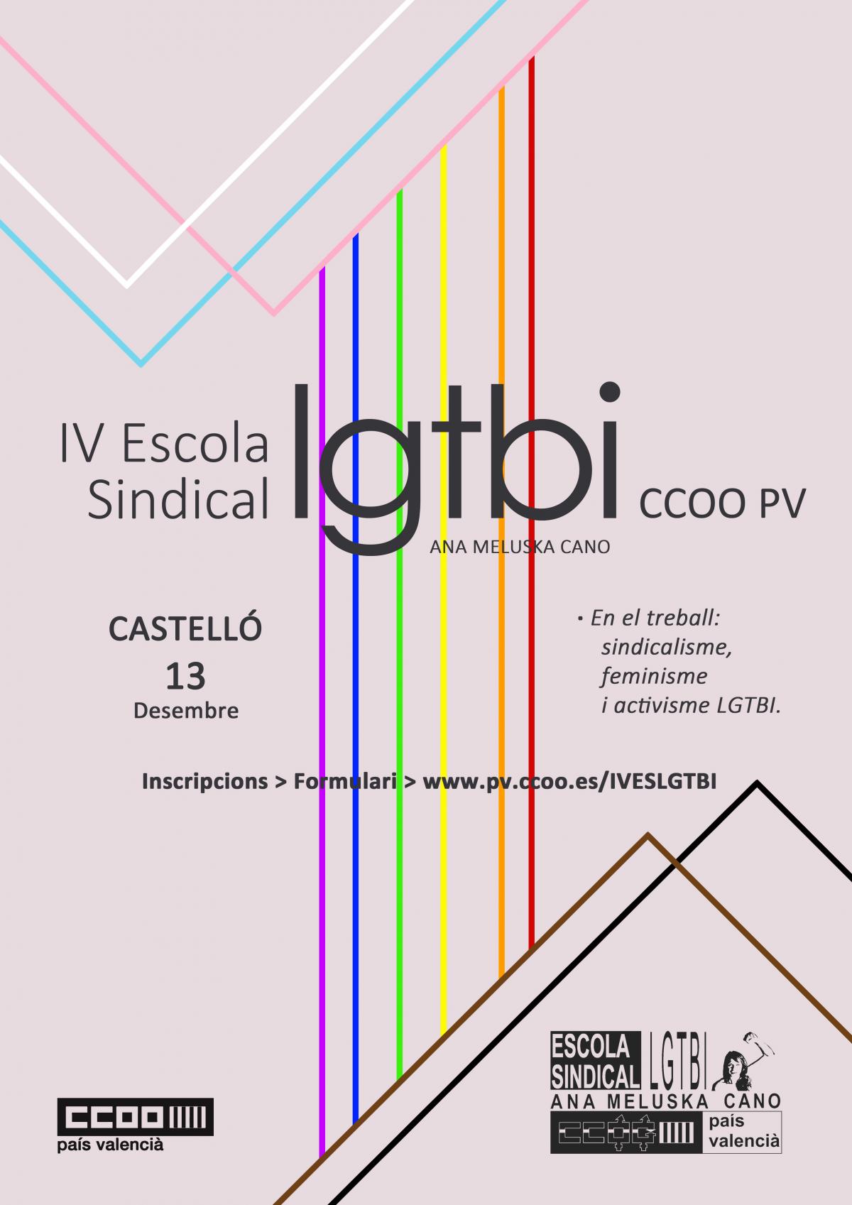 Cartell IV Escola sindical LGTBI CCOO PV