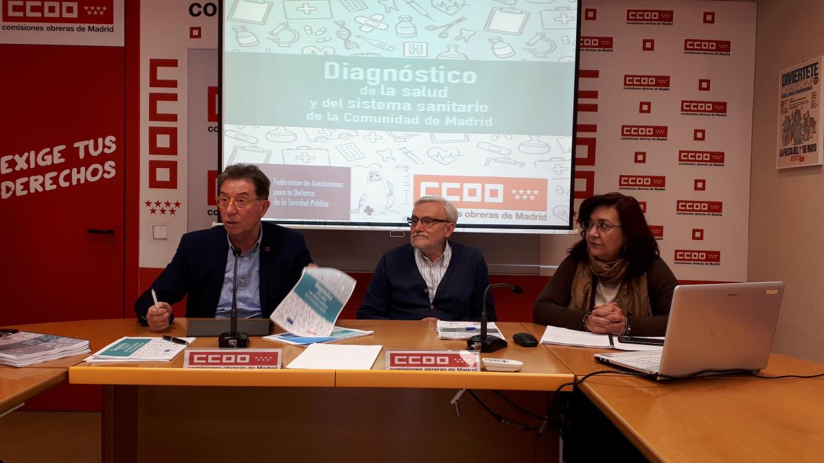 Cedrn, Snchez Bayle y Cuadrado, durante la presentacin del informe
