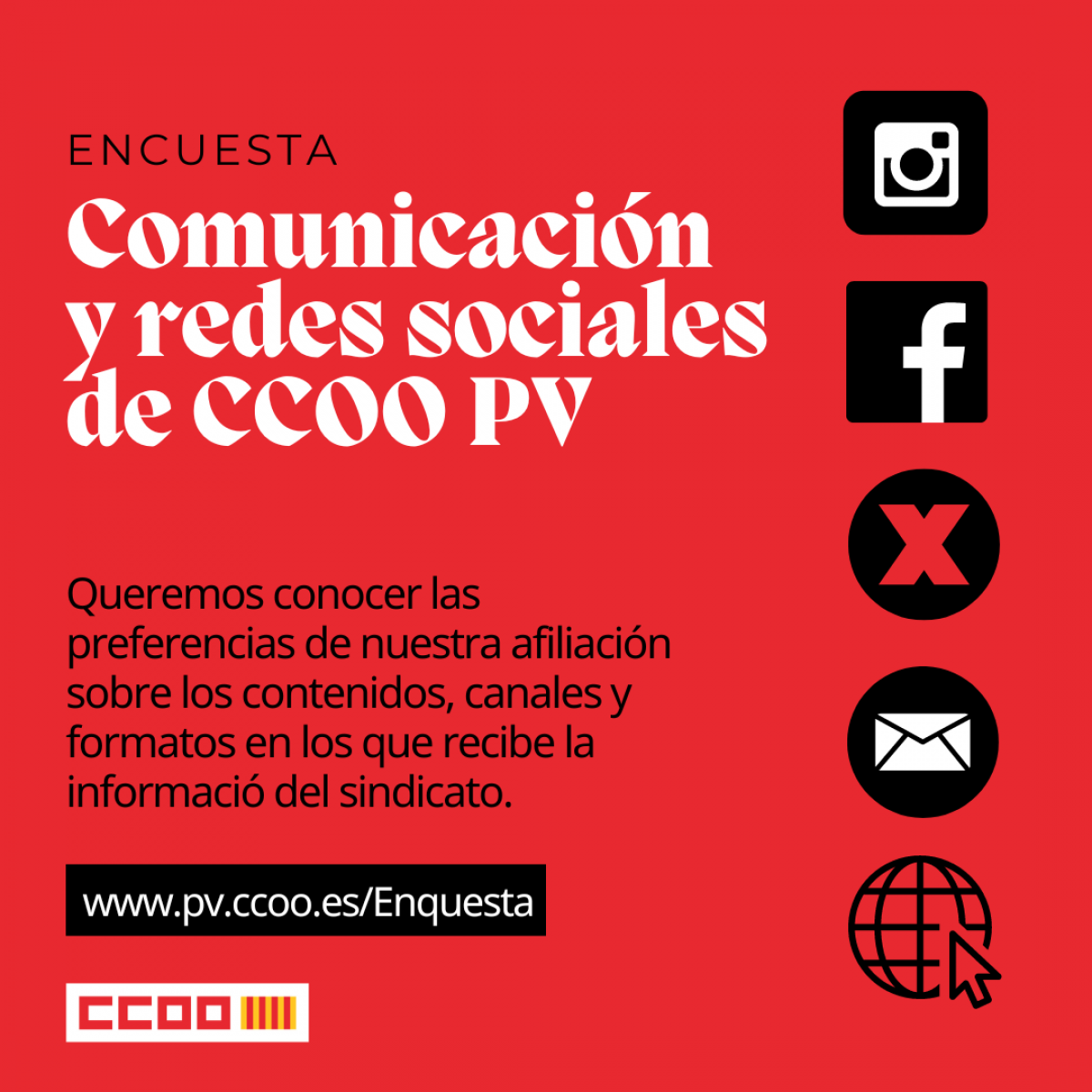 Encuesta comunicacin y redes sociales de CCOO PV