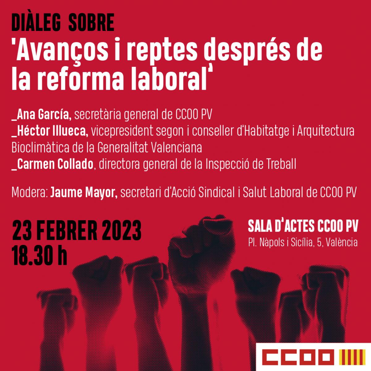 Acte a CCOO PV sobre la reforma laboral.