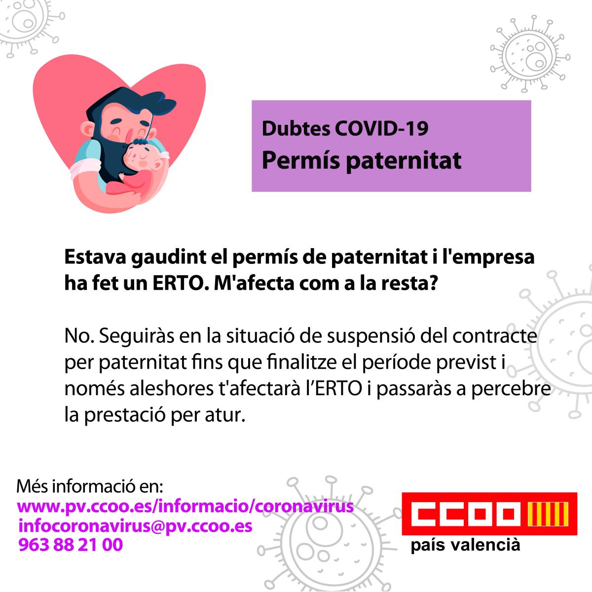 Dubtes COVID-19. Perms paternitat.