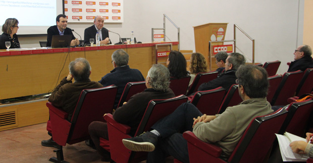 Enrique Lluch en la sede de CCOO PV